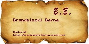Brandeiszki Barna névjegykártya